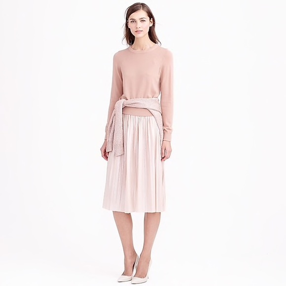 J. Crew Dresses & Skirts - J. Crew Metallic Pleated Midi Skirt in Pink